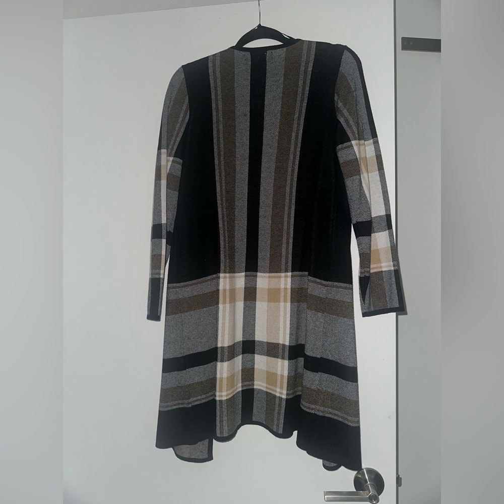 Plaid Open Front Cardigan - Picture 2 of 7